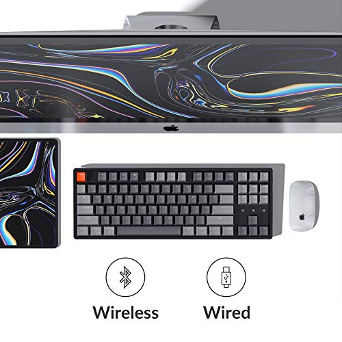 Image of Keychron K8 Wireless Bluetooth /USB Wired Mechanical Keyboard, Hot-swappable Tenkeyless 87 Keys RGB LED Backlit Gateron Blue Switch N-Key Rollover, Aluminum Frame for Mac and Windows