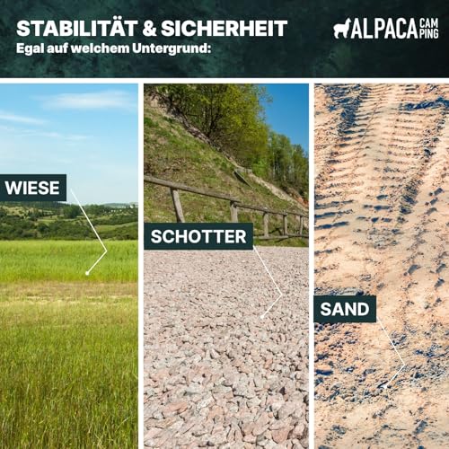 AlpacaCamping Auffahrkeile Wohnmobil 2er Set – 3-stufig, 57×19×13 cm, Tragkraft bis 5 t – rutschfest, Allwetter-Kunststoff, leicht & robust – Unterlegkeile für Wohnwagen, Van, Dachzelt & Auto