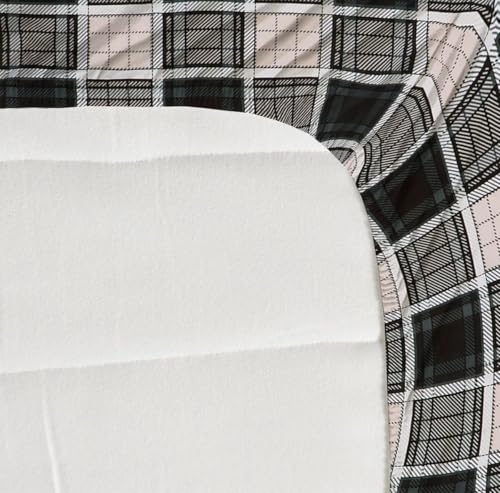 Image of la' amour Premium Cotton Elastic Fitted Bedsheets with 2 King Size Pillow Covers Double Bed with All Around Elastic Supersoft Size - 72 King Sizex78+10 inches Checks Black Abstract 200 tc - 220 tc