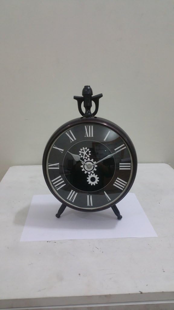 THOR INSTRUMENTS Nautical Maritime ~ Black Finish Desktop ~ Table Clock Decor Rustic Vintage Home Decor Gifts