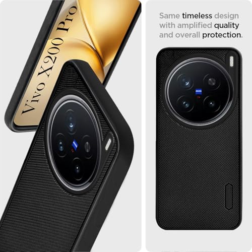 Image of Jkobi Back Cover Case for Vivo X200 Pro 5G (Textured Grip Design | Micro-Fiber Cloth Inside | Slim and Light Weight | Soft Touch and Feel | Black)