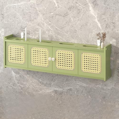 Cache-routeur WiFi en bois vert pour masquer câbles et box - 2