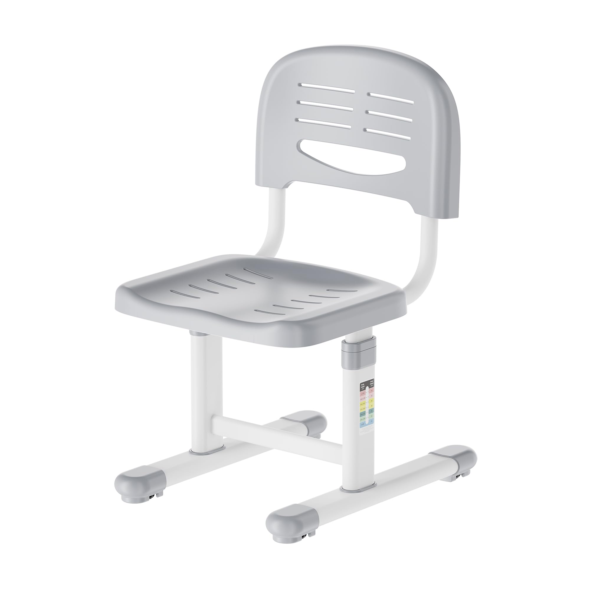 [en.casa] Kinderstuhl Sauda Schreibtischstuhl Kinder 75 x 36 x 46 cm höhenverstellbarer Kinderschreibtischstuhl belastbar bis zu 100 kg Hellgrau/Weiß
