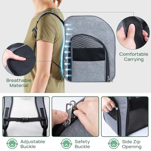 Haustier Handtasche und Rucksack, Transporttasche für Katzen, Hunderucksacks, Haustiertrage mit belüftetem Design, Faltbarer Haustiertrage-Rucksack für Hunde und Katzen