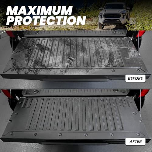 Image of LASFIT Tailgate Mat for Toyota Tacoma 2024-2026 (Not Fit Drop-in Liners), All Weather Truck Tailgate Liner for Tacoma TPE Tailgate Protector Liner Tacoma 2024 2025 2026 Accessories, Black