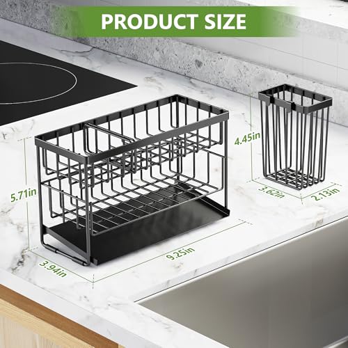Image of Cisily caddy (Cisily d) | Kitchen Sink Countertop Organization Storage,Home Decor Accessories Essentials Stainless Steel