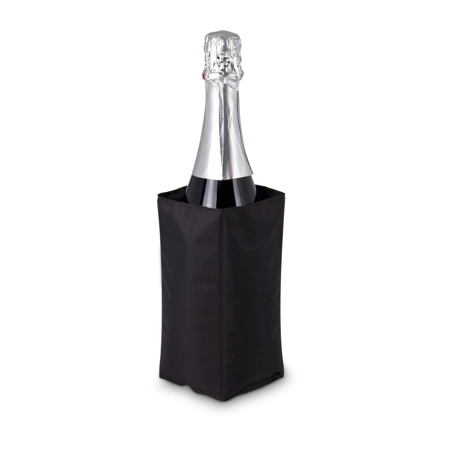 ROMINOX Geschenkartikel Kühlmanschette // Cool Black – Weinzubehör, Weinliebhaber, Praktische Flaschen-Gelmanschette für die Gefriertruhe, wiederverwendbar, variabler Klettverschluss; Maße: ca. 35.5 x 17 x 1 cm
