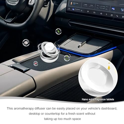 Image of Car Solar Energy Air Freshener, Solar Powered Rotating Air Purifier Aromatherapy Diffuser, Rotatable Interior Fragrance for Car Office Home Decoration, Car Accessories (Silver)