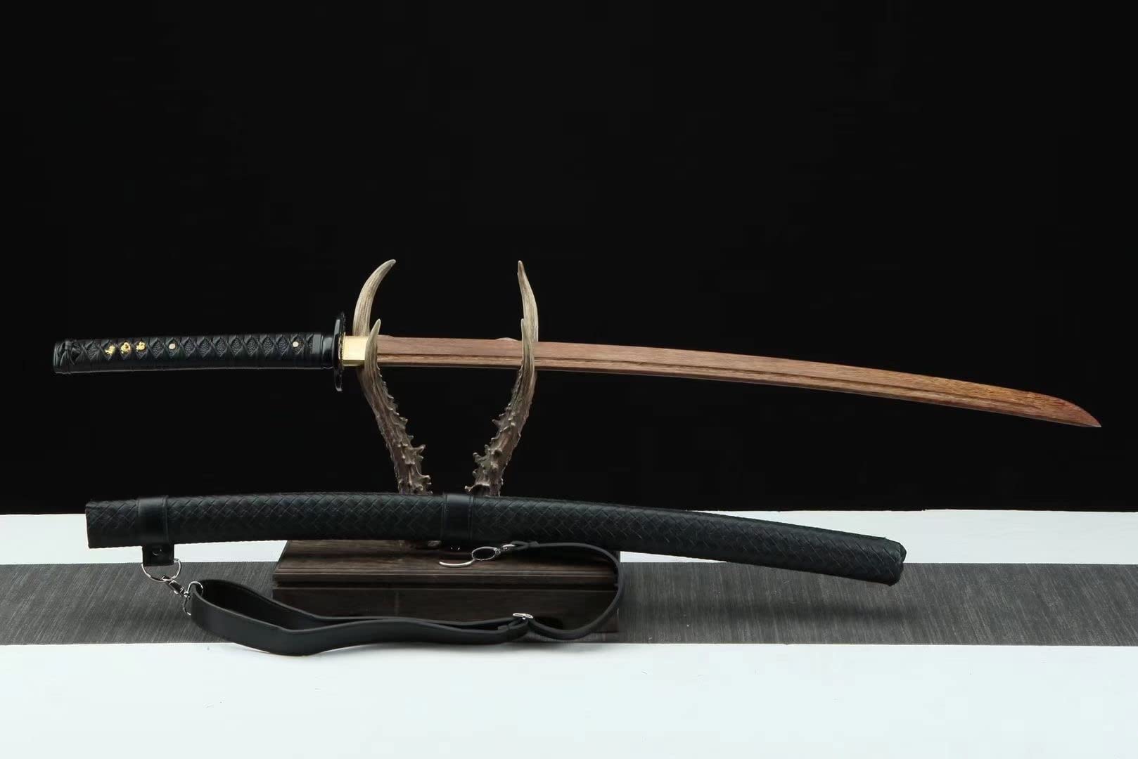 Katana De Entrenamiento Japonesa De 105 Cm,​​Espadas Samurai De Palisandro Natural Con Vaina,Bokken Hecho A Mano Para Cosplay,Exhibición De Colección,Decoración Del Hogar,Regalos,Kendo,Práctica Iaido