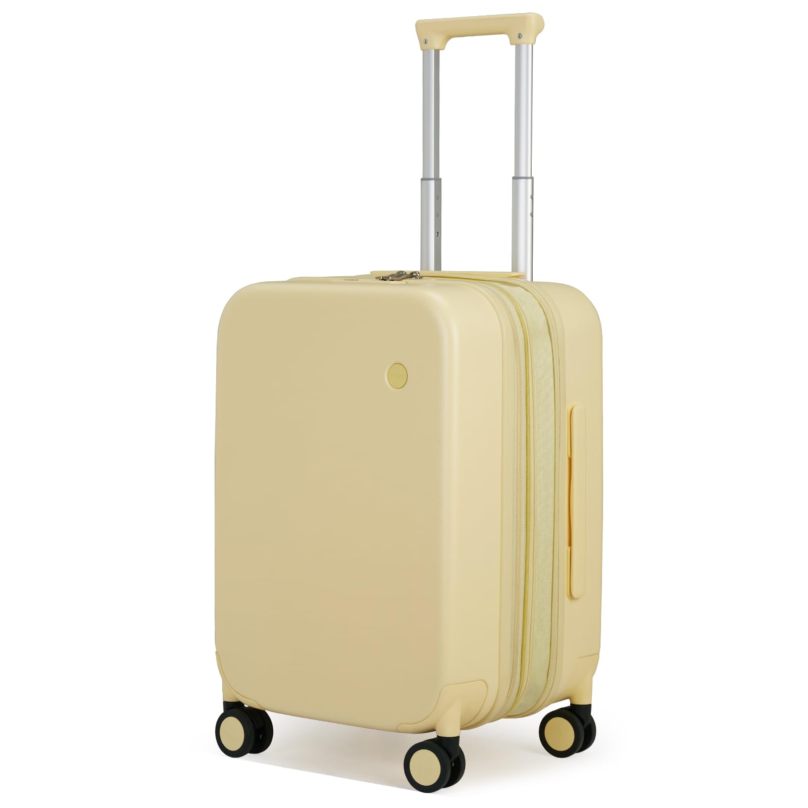 mixi 20 Inch Large Expandable Carry on Luggage Suitcase with Spinner Wheels, Hardside Rolling Travel Suitcase PC with TSA Lock, Lark Yellow