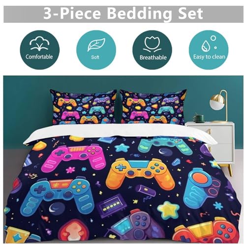 Funda de edredón 3 piezas microfibra con fundas de almohada para cama de matrimonio 6
