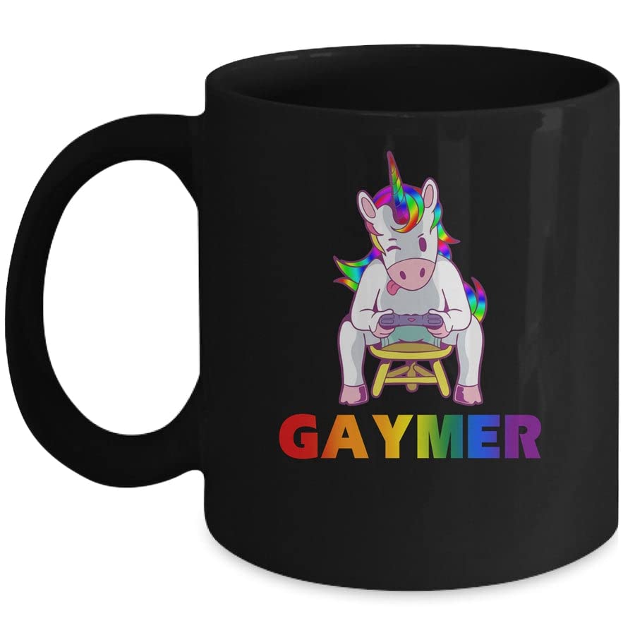 SKY DOT Gaymer Gay Pride Flag LGBT Unicorn Printed Ceramic Tea/Coffee Mug (325ml)