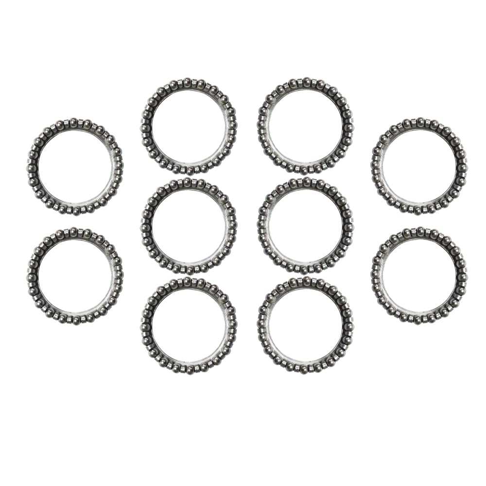 Pirhosigma 10# 10 pcs Bike Ball Bearing Headset Retainer Crank Caged Wheel Ball Dia 4 mm 0.157”Outter Dia 37mm Repair Accessories