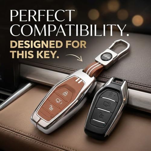 Image of Coll of Fest Premium Metal Brown Silicone Key Cover Compatible with Mahindra XUV 500 3-Button Smart Key Glow in the Dark