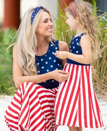 Huachi 4Th Of July Women'S Headbands - Knotted American Flag Top Knot Hair Hoops, Patriotic Usa Independence Day Red White And Blue Accessories thumb #7