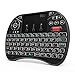 2018 Rii i8X 2.4GHz Mini Wireless Keyboard with Touchpad Mouse Combo, LED Backlit,Rechargeable Li-ion Battery-Black