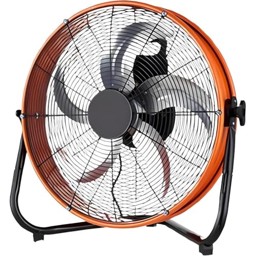 Industrial Drum Fan High Velocity Floor Fan 250W Heavy Duty Metal Air Circulator with 4 Speeds and 130 Tilt for Patios Warehouses and Commercial Use