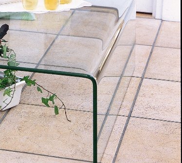 Amazon | オールガラステーブル・ガラスリビングテーブル・曲げガラス