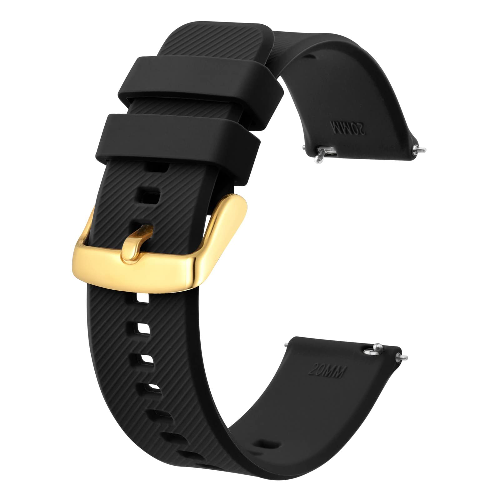 BISONSTRAP Watch Strap 18mm 19mm 20mm 21mm 22mm, Quick Release Silicone Watch Bands for Men Women