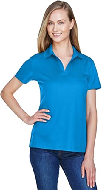Devon & Jones CrownLux Performance Ladies Plaited Polo M Ocean Blue