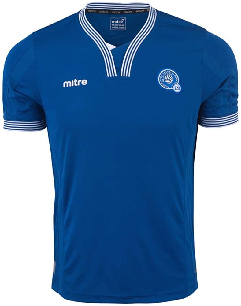 mitre El Salvador Home Soccer Futbol Original Mens Jersey 2015-2016 (Large) Blue/White