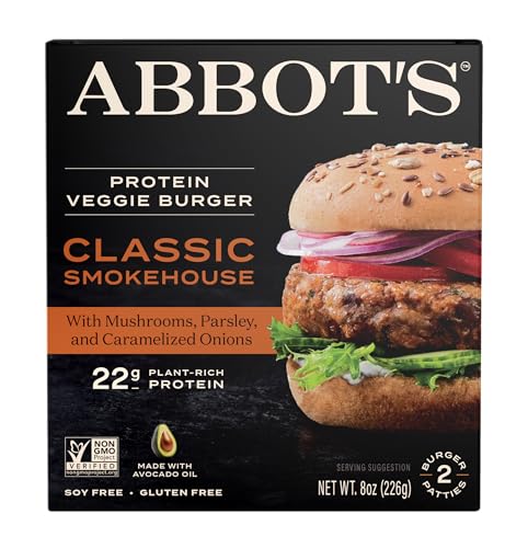 Abbot'S, Veggie Burger Classic Smokehouse, 8 Ounce