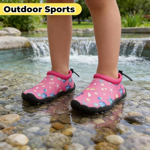 Image of Mishansha Kids Water Shoes Quick-Dry Wide Toe Box Non-Slip Barefoot Shoes Beach Pool Swim Shoes