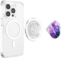 Vista 3 de PopSockets PopGrip: agarre intercambiable para teléfonos y tabletas, PopSockets MagSafe PopGrip de tinta púrpura elegante