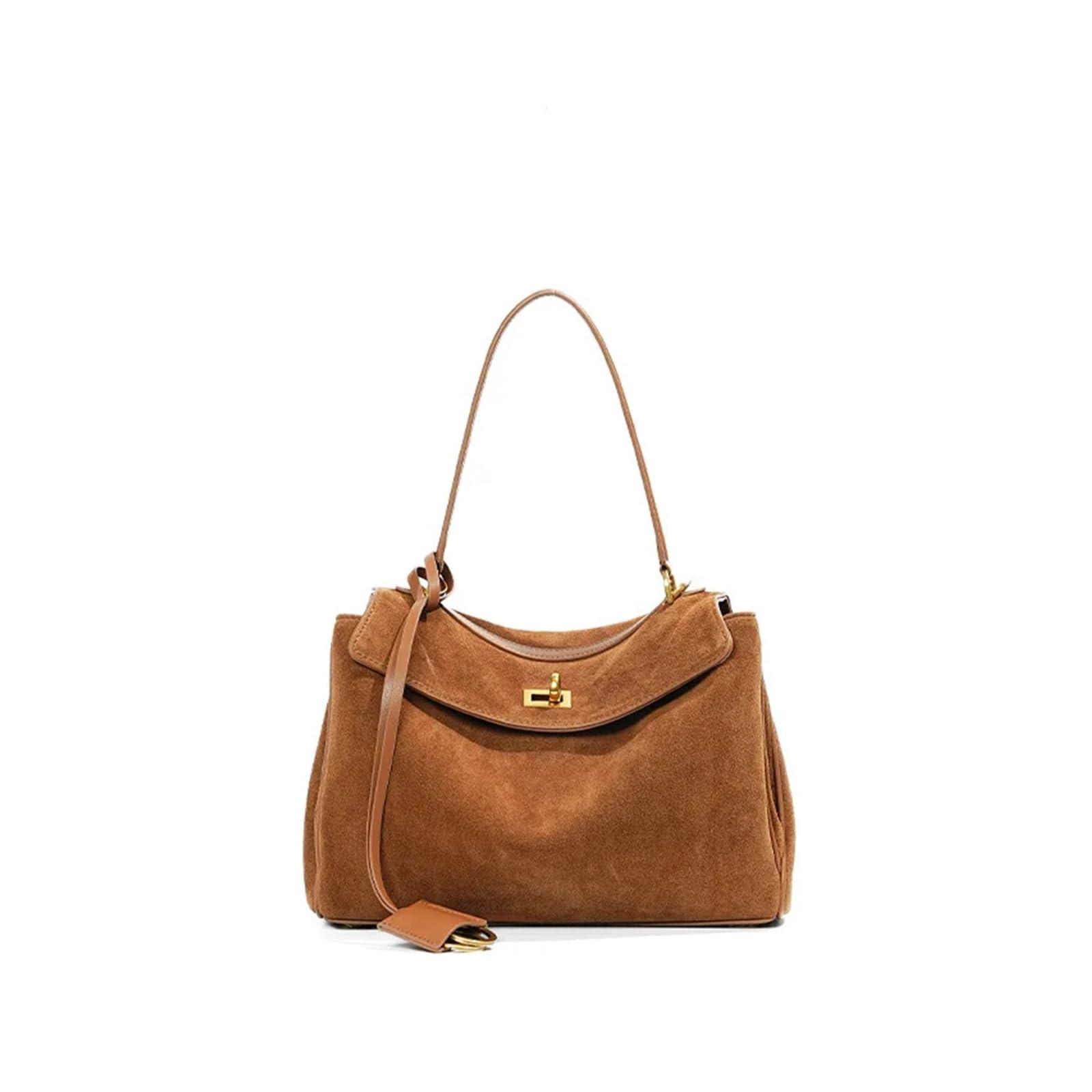 Sac femme sac fourre-tout en cuir suédé marron grand cabas d'hiver