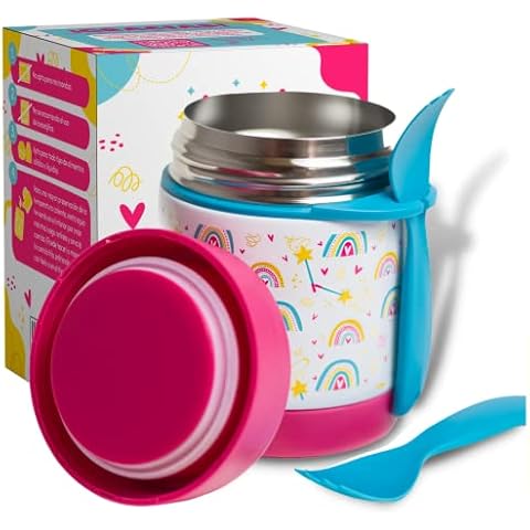 Marfrand Baby Thermal Container. Baby Food Thermal Container. Baby Puree Thermal Container. Baby Thermal Container for Solids and Liquids. Hot Food Thermal Container. Children's Lunchbox. Unicorn Cover