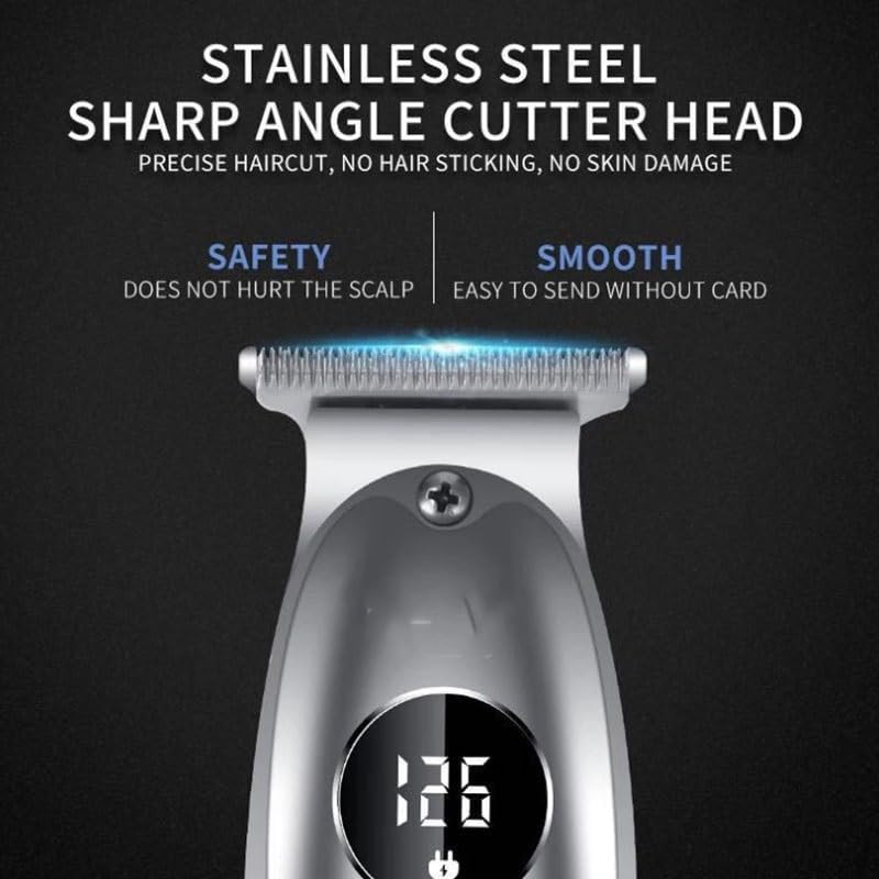 Hair for Men LCD Display All Metal TrProfessional Electric Beard Clipper Grooming Edge Cut Machine Rechargeable
