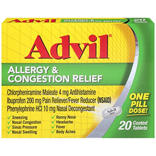 Buy Advil Allergy &amp; Congestion Relief Tablets 20 Tablets (Pack of 3 ...