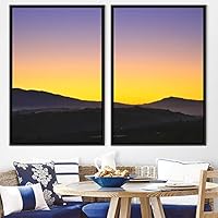 2 Piece Framed Canvas Wall Art Sunset in The Mountains Canvas Prints Home Artwork Decoration for Living Room,Bedroom - 16