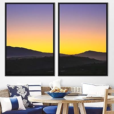 signwin 2 Piece Framed Canvas Wall Art Sunset...