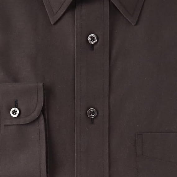 Gold Label Men's Wrinkle-Free Long Sleeve Button-Down Dress Shirt with Point Collar and Chest Pocket, Regular Sizes