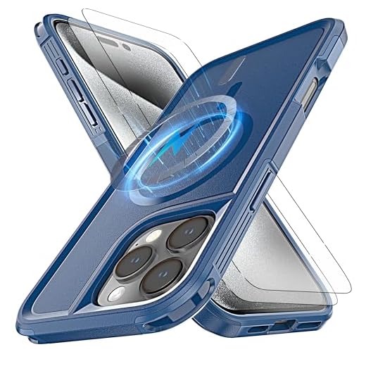for iPhone 16 Pro Max Case With MagSafe, [10 Ft Anti fall test][Non-Slip][2 TPE Screen Protectors] Shockproof Military-Grade Protection Heavy Duty Full-Body Case For iPhone 16 Pro Max 6.9"-Blue
