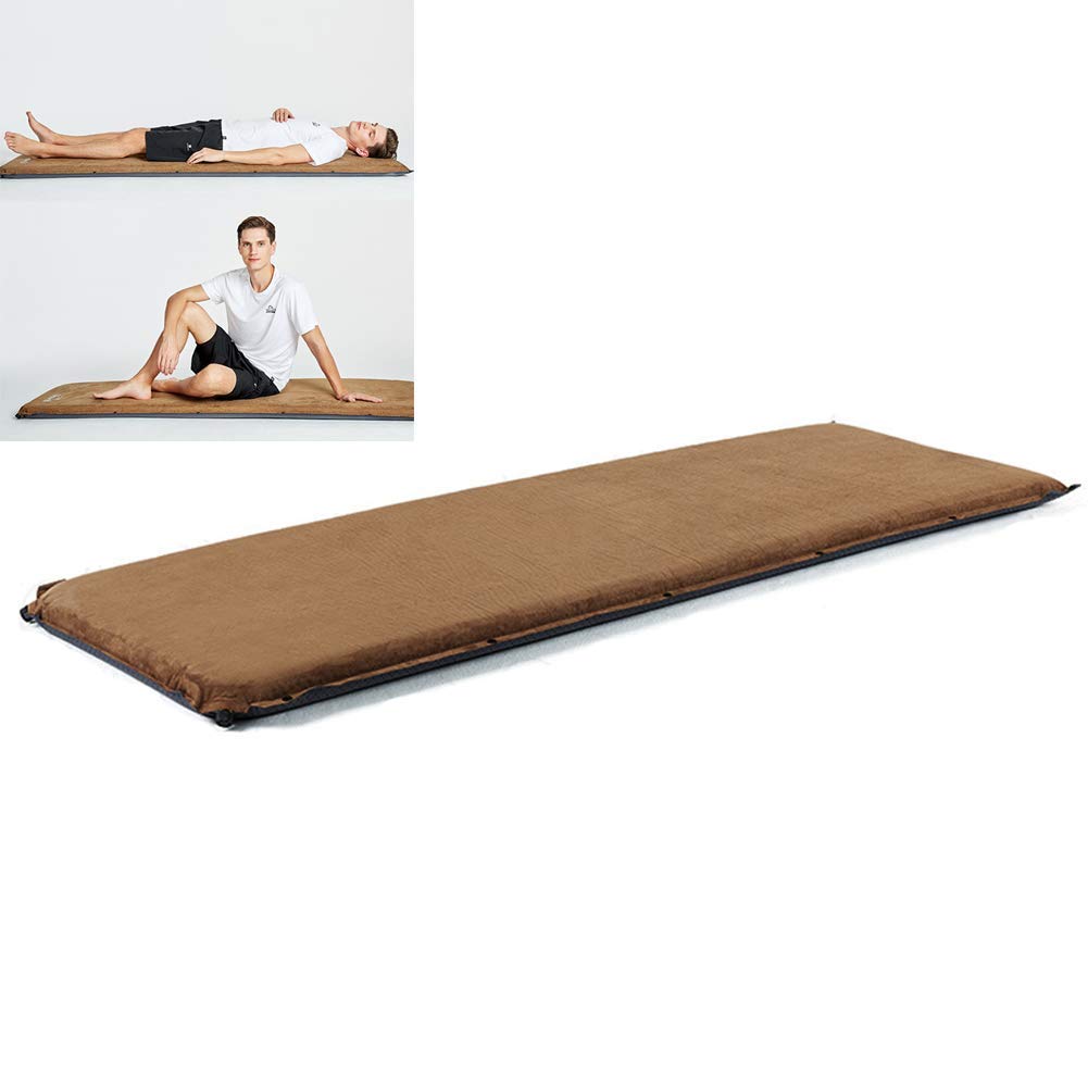 Self-Inflating Pads, Camping Sleeping Mattress, Lightweight, Non-Slip & Abrasion Proof Foam Sleeping Pad,Suede Stitchable Outdoor Moisture-Proof Siesta Mat,200X63x6.5Cm