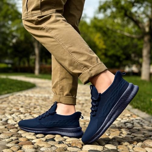 Image of DLWKIPV Running Shoes for Men Casual Slip on Tennis Walking Sneakers Lightweight Breathable Mesh Fashion Gym Athletic Sports Workout Non Slip Trainers