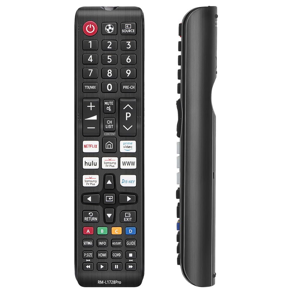 Telecomando Universale per TV Samsung,RM-L1728 Pro Telecomando Compatibile con Samsung Smart TV LCD LED UHD QLED 3D 4K HDTV HDR avere Netflix Prime video Rakuten-TV Tasto di Scelta Rapida