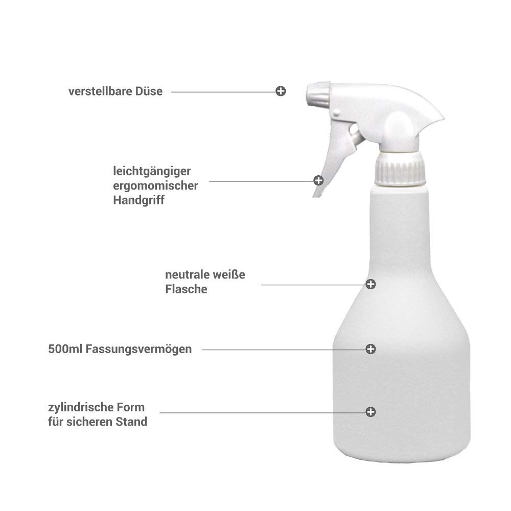 Produktbild von Sprühflasche 500 Ml Weiß Von Theissen – Mit Sprühkopf, PE-Material, Für Reinigung & Pflanzen