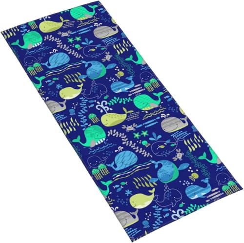 フェイスタオル くじら ネイビー マイクロファイバー タオル 柔らか 肌に優しい 肌触りが良い ふわふわ 髪に優しい 通気 かわいい 抗菌防臭加工 瞬間吸水 速乾 耐久性 薄手 毛羽落ち少ない 業務用タオル