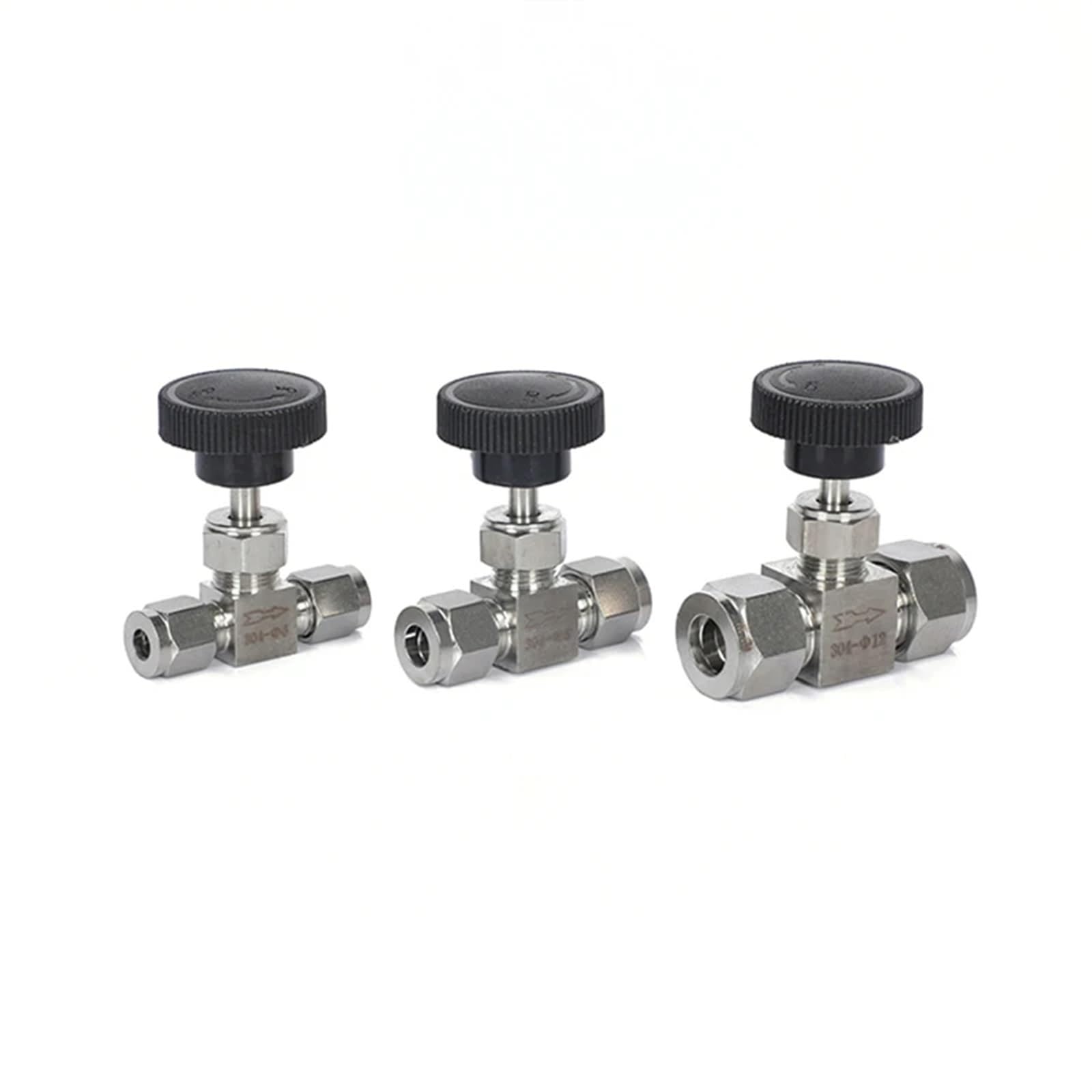 Válvula de Aguja Ajustable OD 3, 4, 6, 8, 10, 12 Mm, Tubo de Acero Inoxidable 304, Juego de Tarjeta Recta a Prueba de ácido de Alta presión, grúa(4mm OD)
