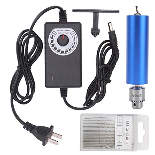 Mini Electric Hand Drill Grinder, Aluminum Shell Adjustable Portable Wood Cutting Grinder, Stepless Speed Handheld Polishing Tools AC100~240V(US Plug)