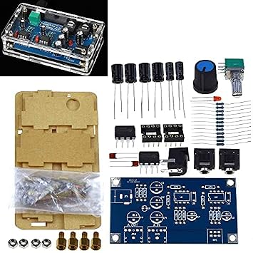 47 HiFi NE5532 Headphone Amplifier DIY PCB AMP Kit with Transparent Case Single Power Supply DC12-18V