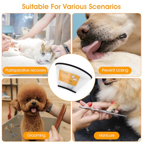 Image of Inspack Cone for Dogs to Stop Licking，Dog Cone Collar Alternative, E-Collar for Large /Medium /Small Dogs After Surgery, Elizabethan Comfy Cat Head Neck Ecollars of Shame, Pet Recovery Collars & Cones
