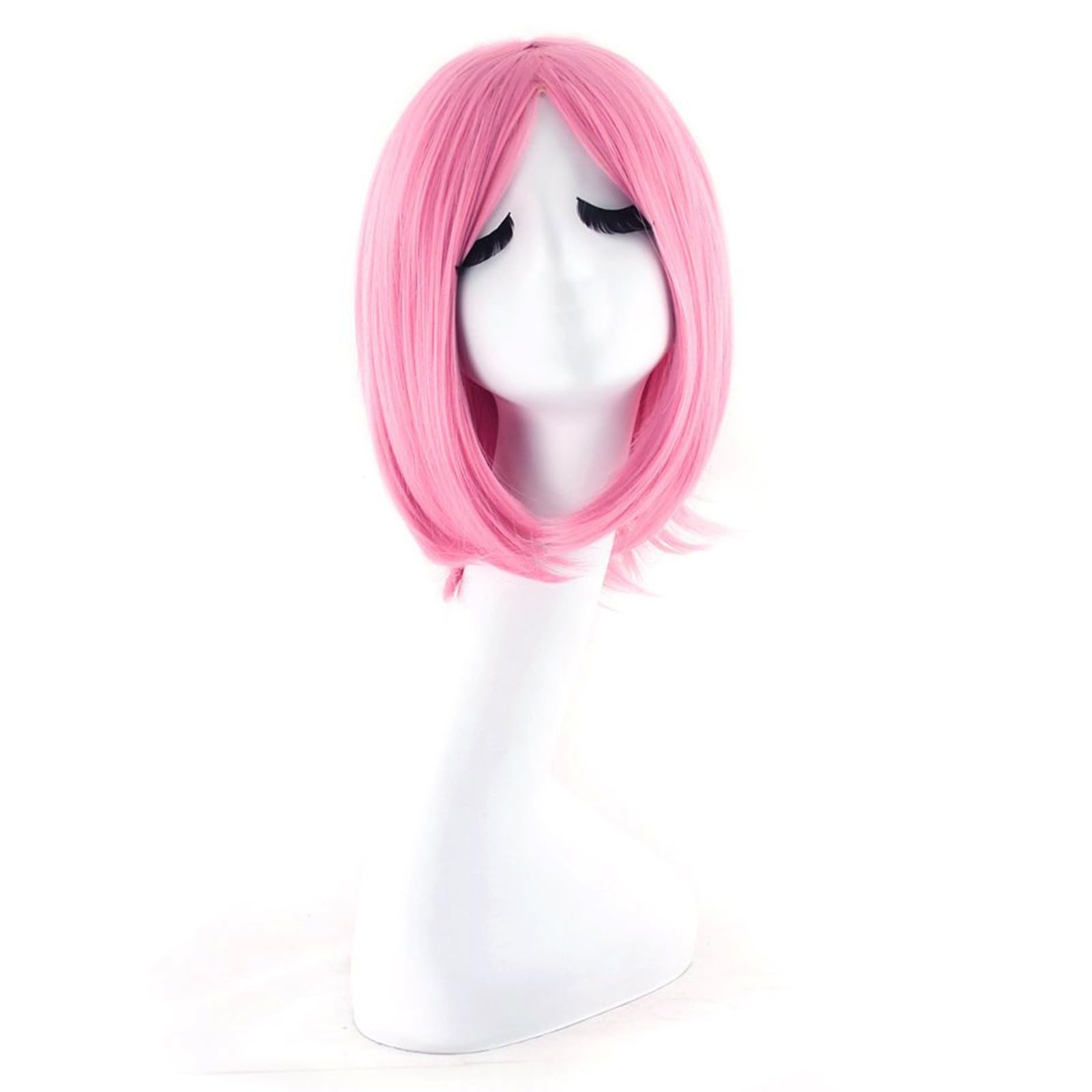 Mapof Beauty Synthetic Short Straight Anime Costume Cosplay Wig (Pink)