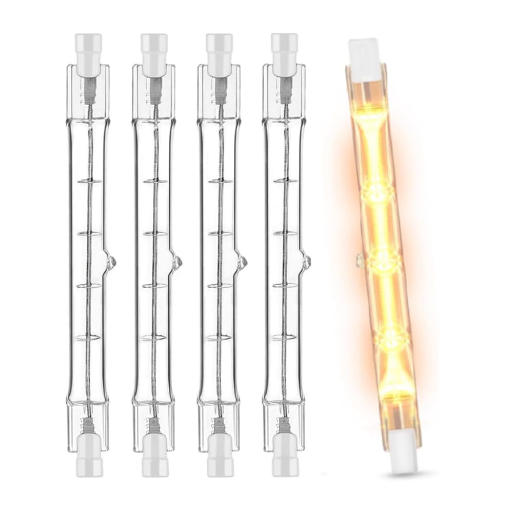 R7S lampadina alogena 118mm 150w,lampadine alogene lineari T3 a doppia estremità 2700K,illuminazione a J dimable per lampada da terra,illuminazione paesaggistica (150W-20pcs/118mm-230v)