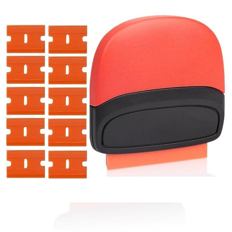 Purezo Razor Blade Scraper Tool with Extra 10 Blades for Removing Adhesive Labels Stickers PPF Vinyl etc