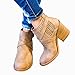 Younsuer Women's Autumn Winter Chunky Low Heel Chelsea Round Toe Faux Stacked Ankle Bootie