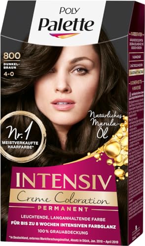 Foto von Palette Schwarzkopf Intensiv Creme Coloration hochwertige Haarfarbe 800/4-0 Dunkelbraun, 3er Pack (3 x 115 ml)